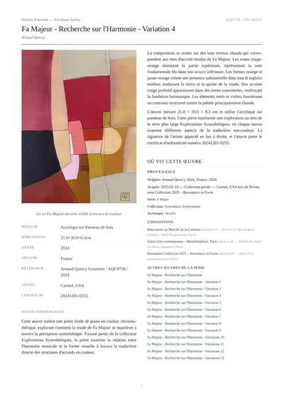 Fa Majeur - Recherche sur l'Harmonie - Variation 4