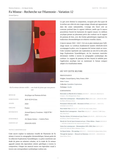 Fa Mineur - Recherche sur l'Harmonie - Variation 12
