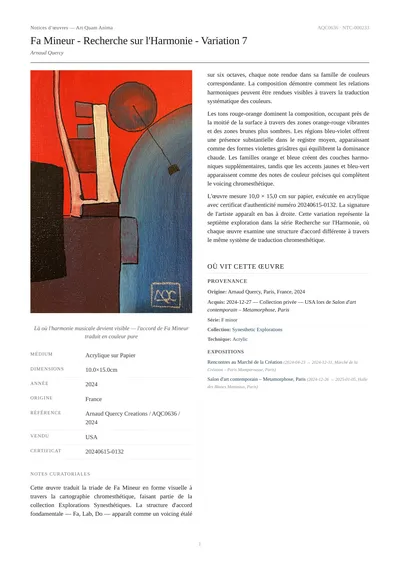 Fa Mineur - Recherche sur l'Harmonie - Variation 7