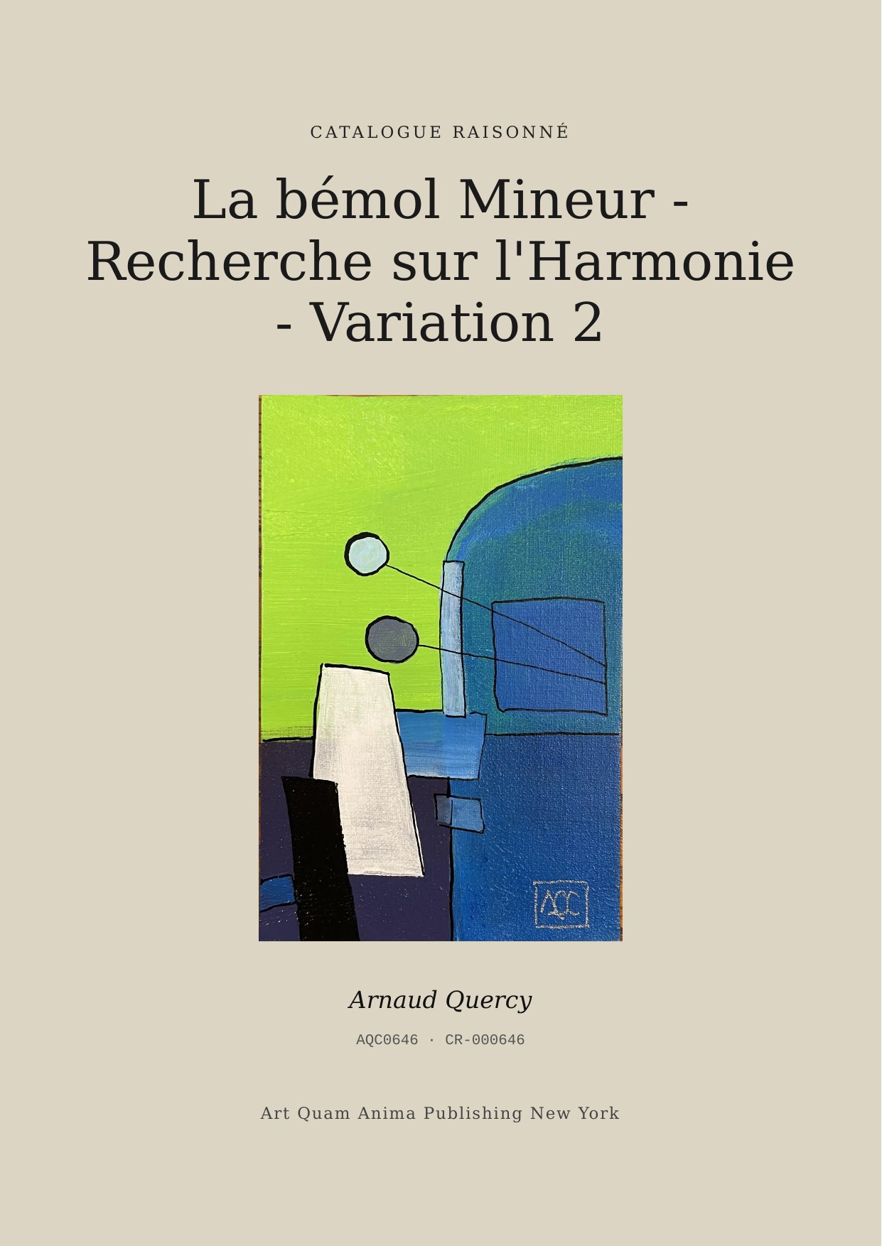 La bémol Mineur - Recherche sur l'Harmonie - Variation 2