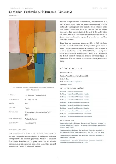 La Majeur - Recherche sur l'Harmonie - Variation 2