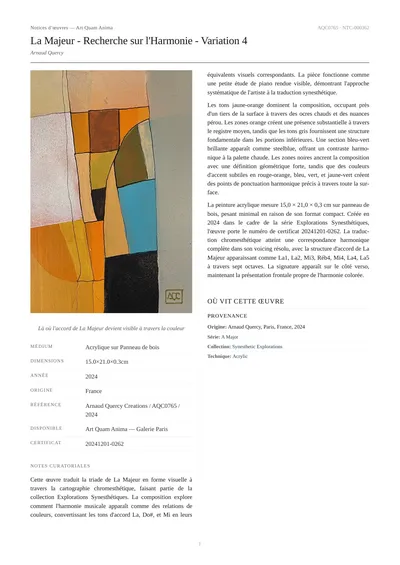 La Majeur - Recherche sur l'Harmonie - Variation 4