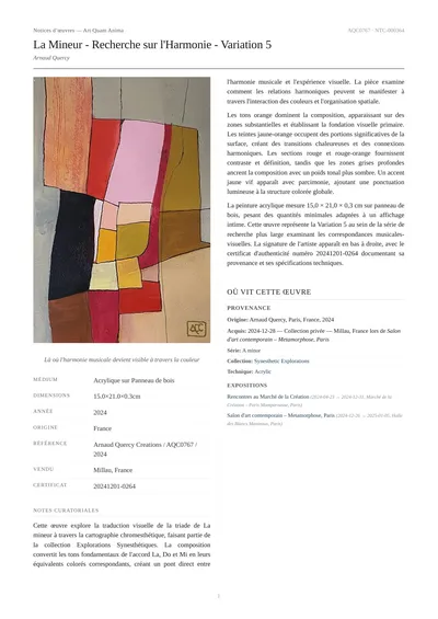 La Mineur - Recherche sur l'Harmonie - Variation 5