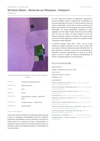Mi bémol Mineur - Recherche sur l'Harmonie - Variation 6