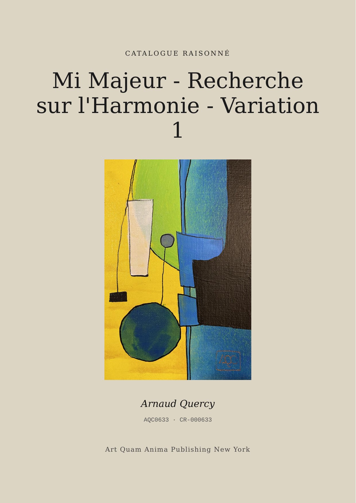 Mi Majeur - Recherche sur l'Harmonie - Variation 1