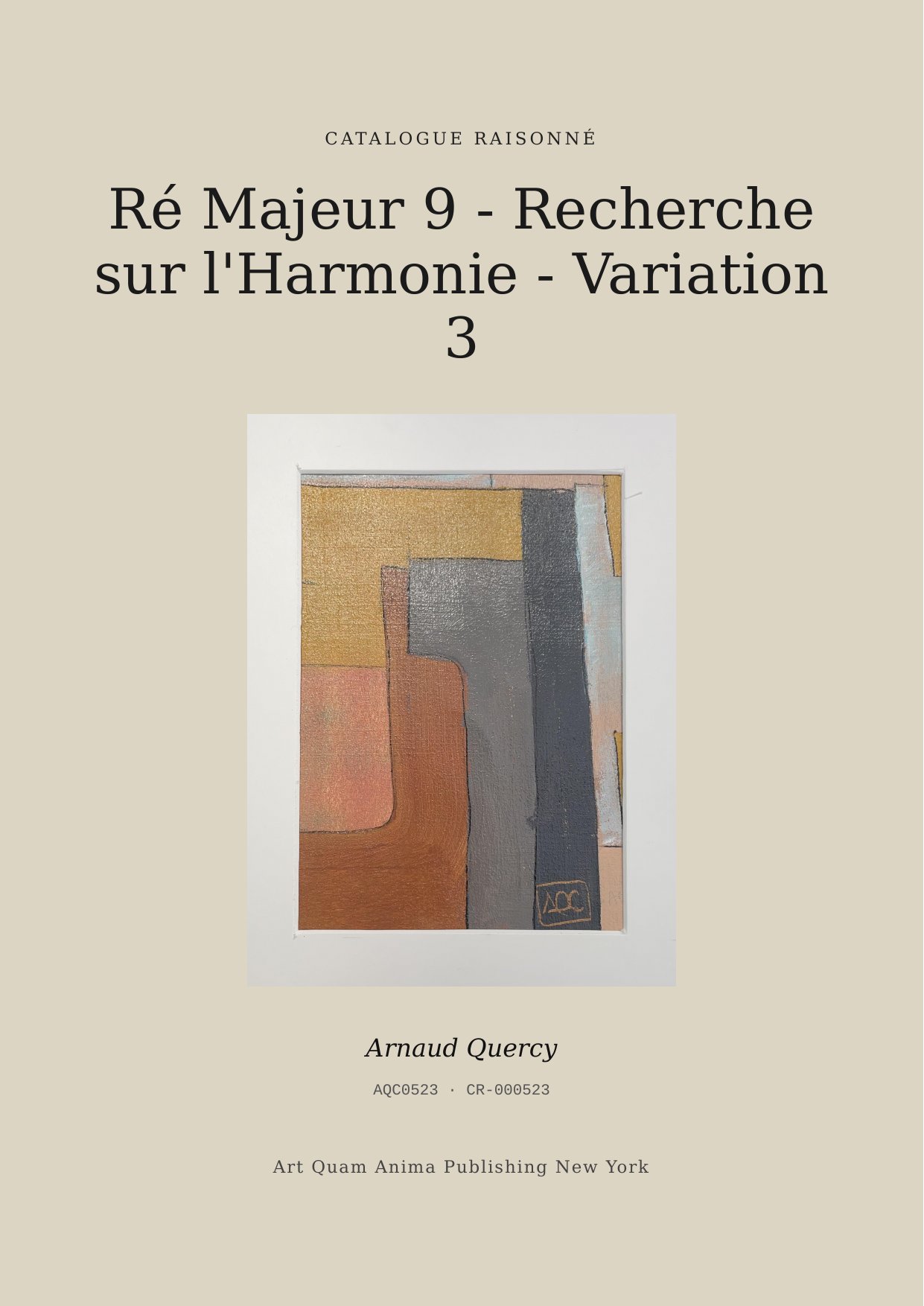Ré Majeur 9 - Recherche sur l'Harmonie - Variation 3
