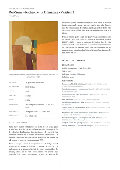 Ré Mineur - Recherche sur l'Harmonie - Variation 1