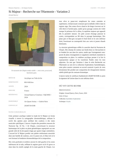 Si Majeur - Recherche sur l'Harmonie - Variation 2