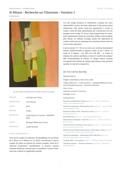 Si Mineur - Recherche sur l'Harmonie - Variation 1