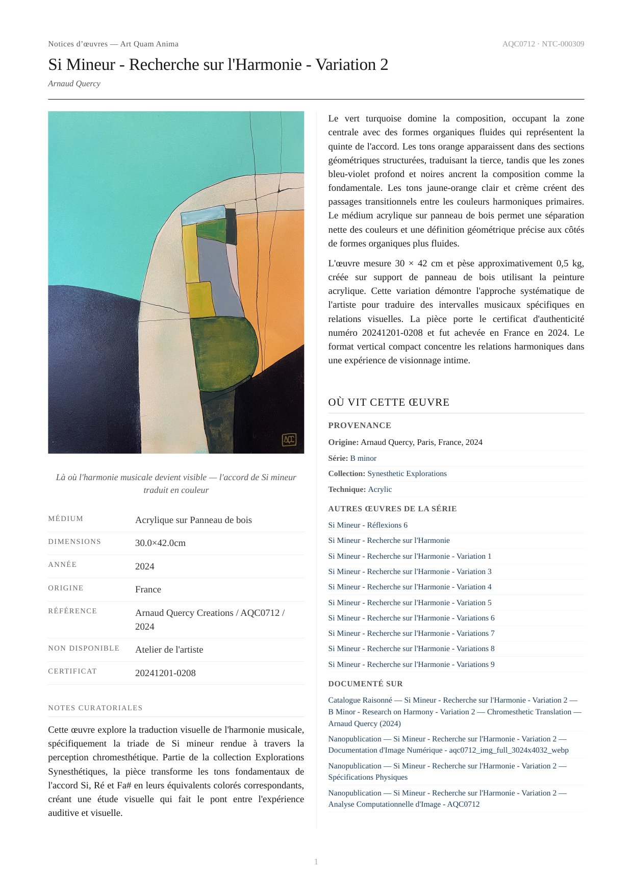 Si Mineur - Recherche sur l'Harmonie - Variation 2