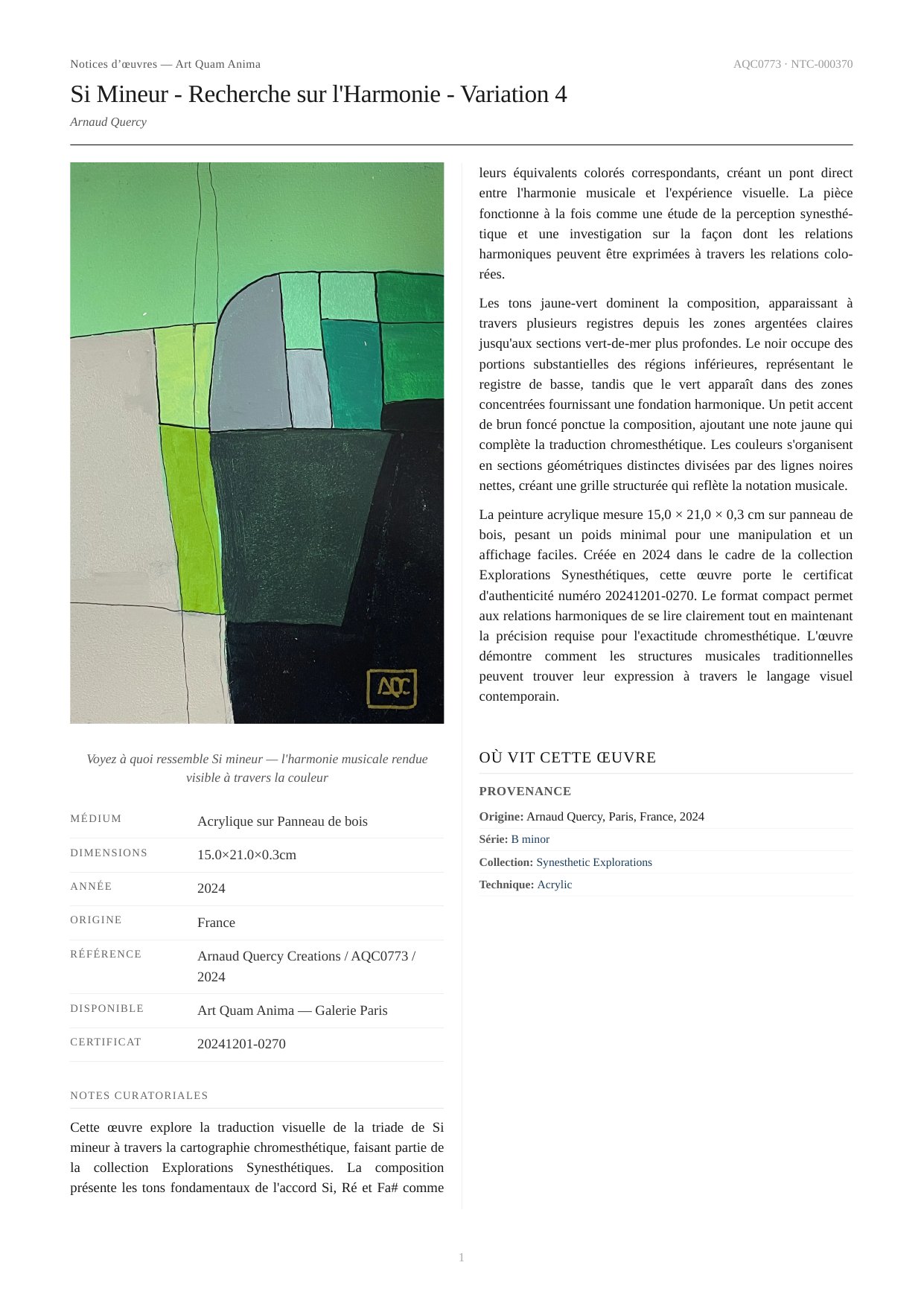 Si Mineur - Recherche sur l'Harmonie - Variation 4