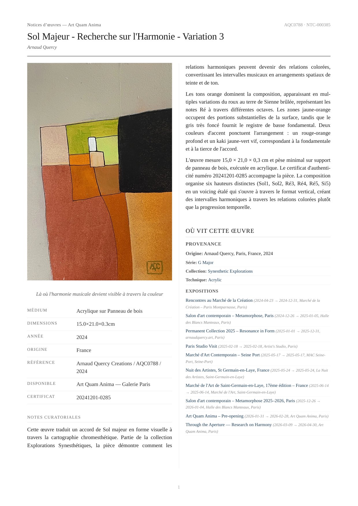 Sol Majeur - Recherche sur l'Harmonie - Variation 3