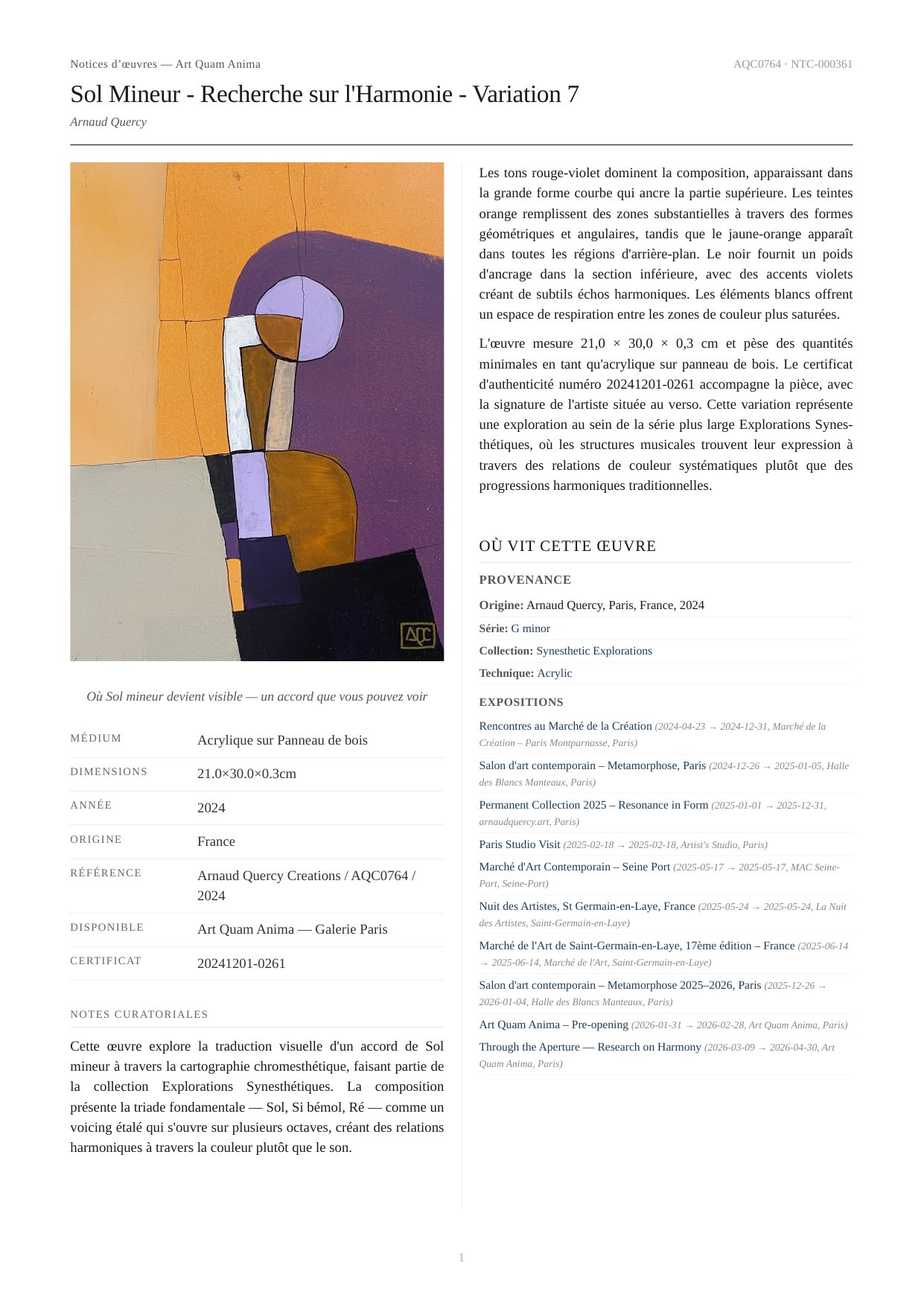 Sol Mineur - Recherche sur l'Harmonie - Variation 7
