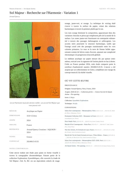 Sol Majeur - Recherche sur l'Harmonie - Variation 1