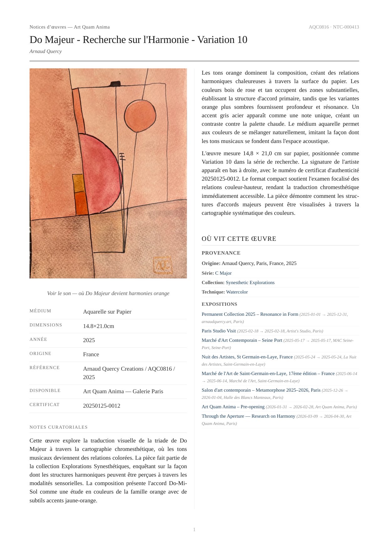 Do Majeur - Recherche sur l'Harmonie - Variation 10