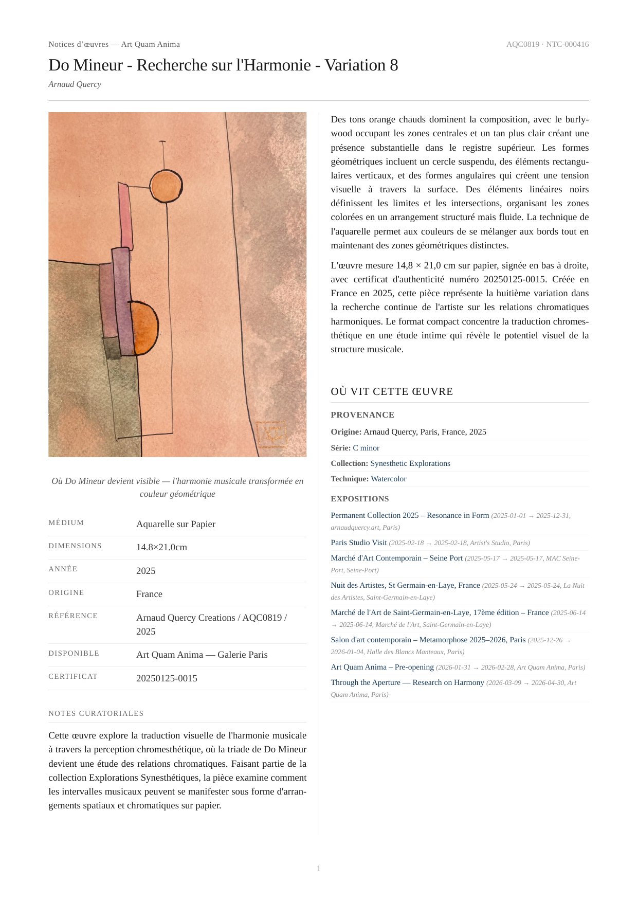 Do Mineur - Recherche sur l'Harmonie - Variation 8