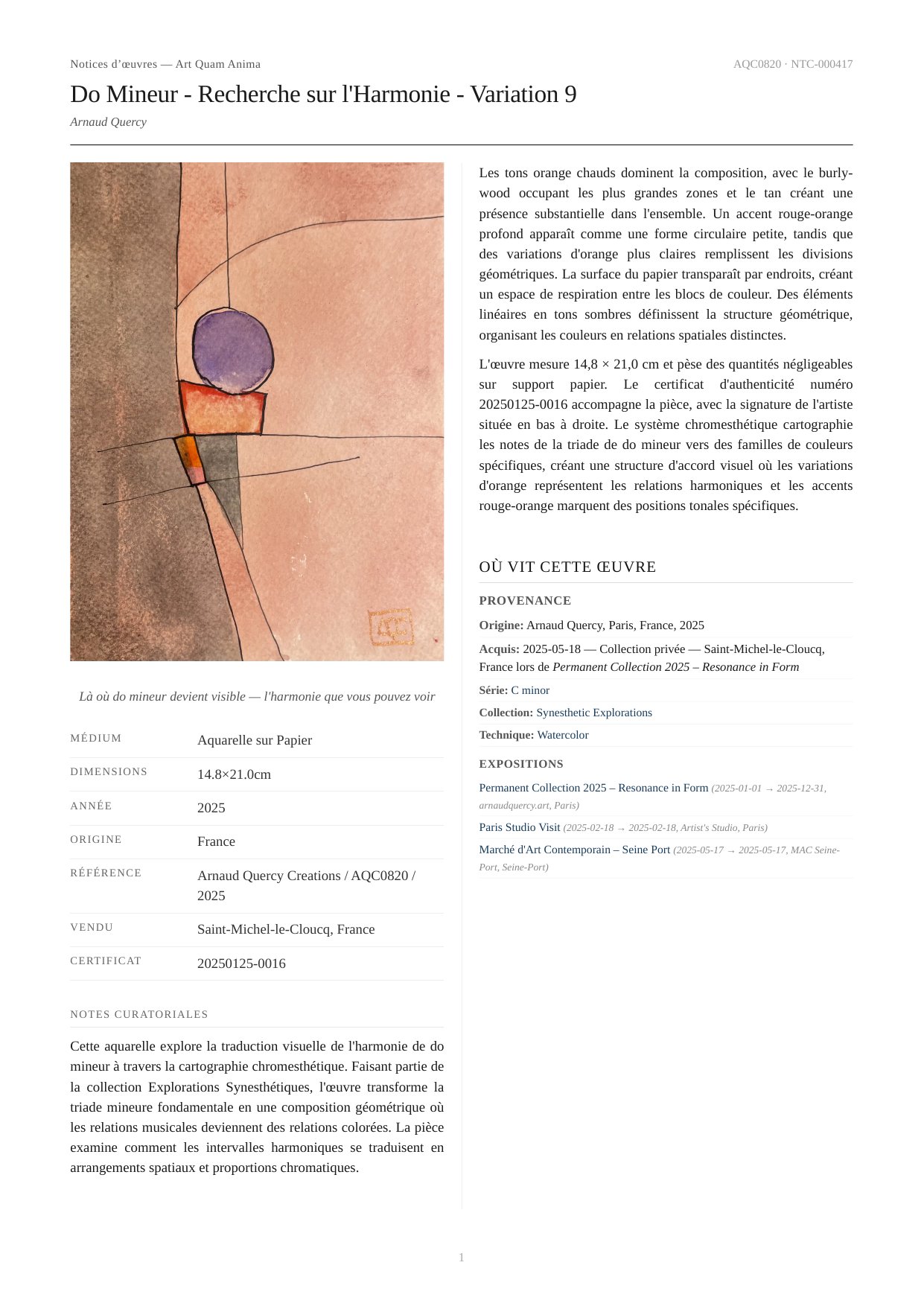 Do Mineur - Recherche sur l'Harmonie - Variation 9
