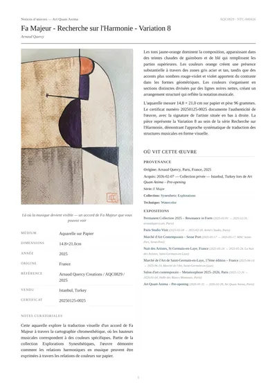 Fa Majeur - Recherche sur l'Harmonie - Variation 8