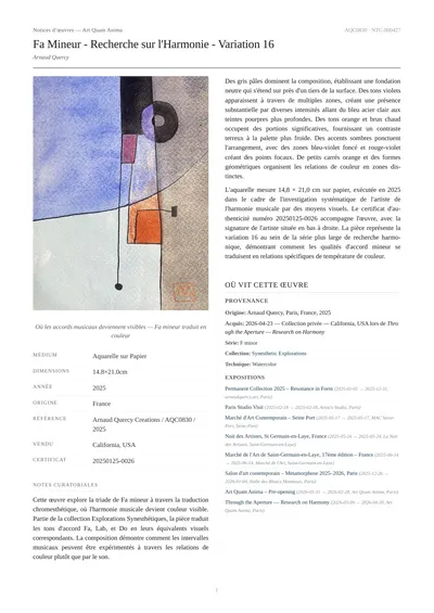 Fa Mineur - Recherche sur l'Harmonie - Variation 16
