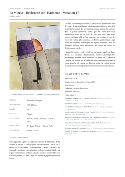 Fa Mineur - Recherche sur l'Harmonie - Variation 17