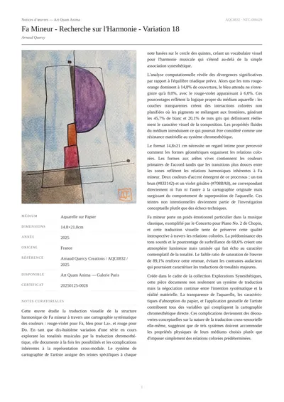 Fa Mineur - Recherche sur l'Harmonie - Variation 18