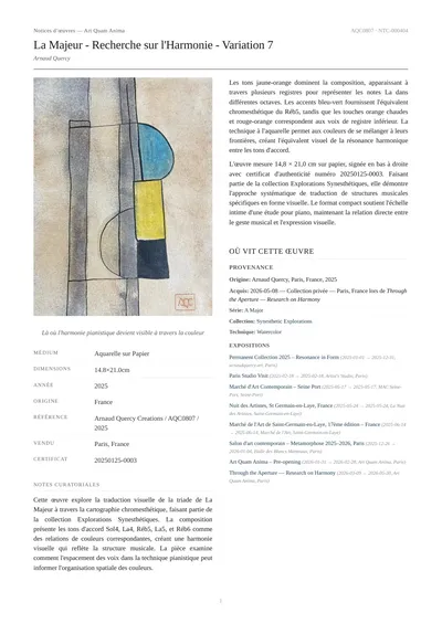La Majeur - Recherche sur l'Harmonie - Variation 7