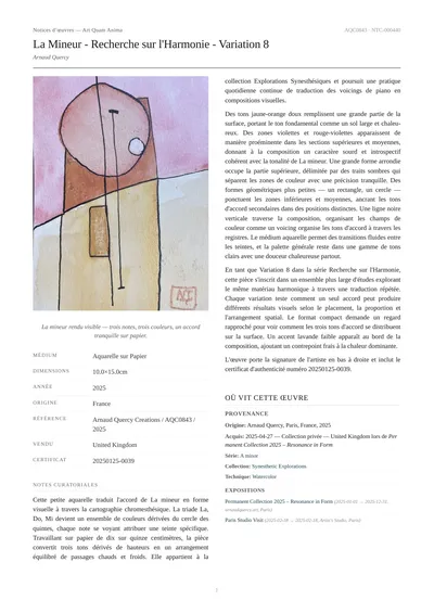 La Mineur - Recherche sur l'Harmonie - Variation 8