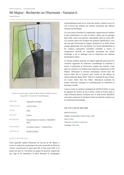 Mi Majeur - Recherche sur l'Harmonie - Variation 6