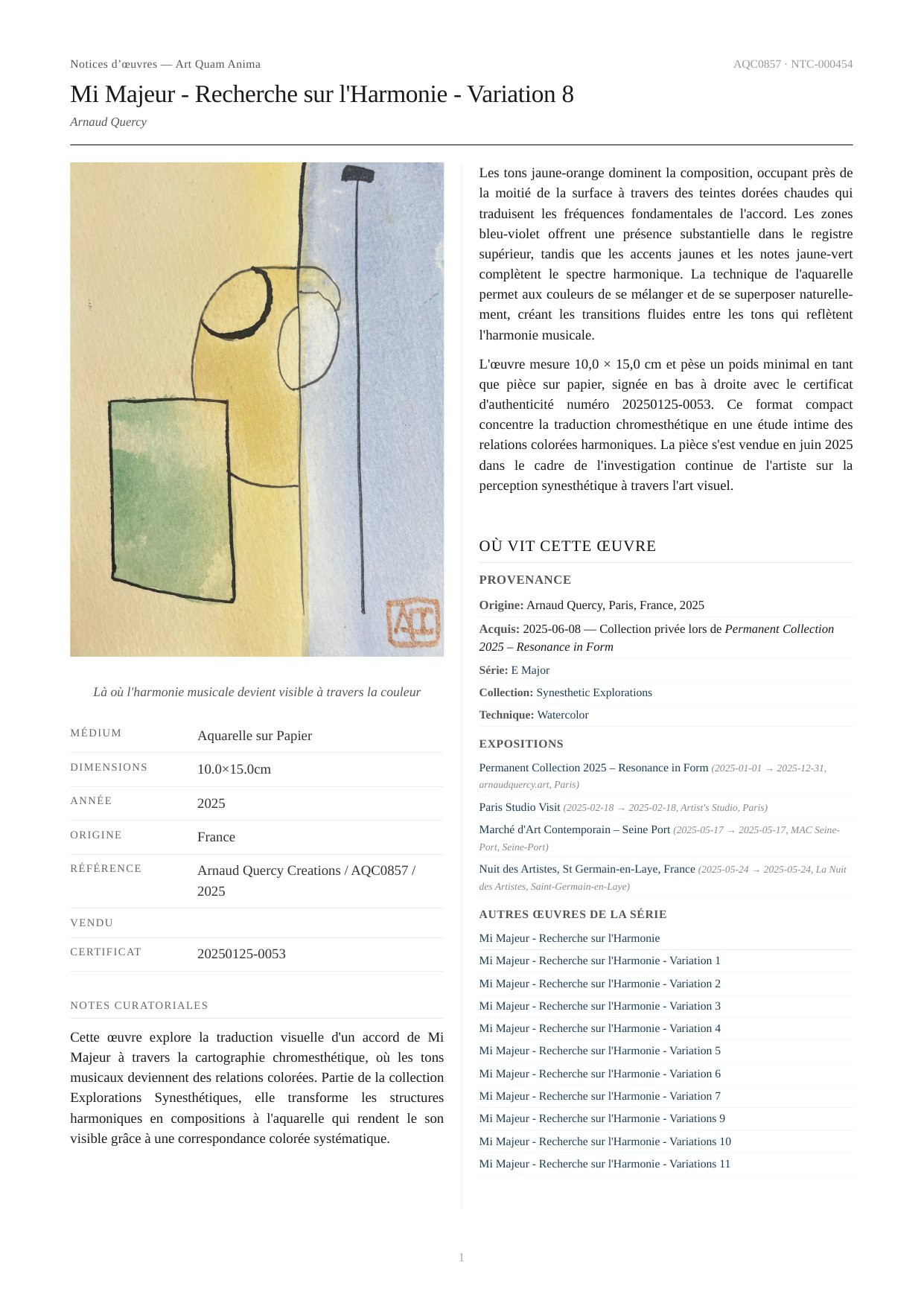 Mi Majeur - Recherche sur l'Harmonie - Variation 8