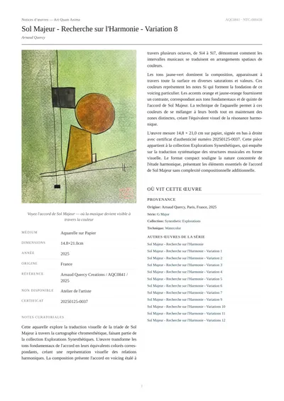 Sol Majeur - Recherche sur l'Harmonie - Variation 8