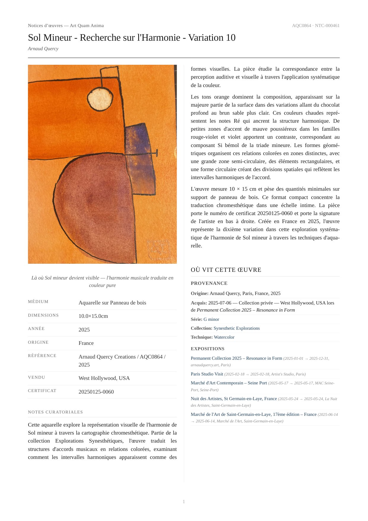 Sol Mineur - Recherche sur l'Harmonie - Variation 10