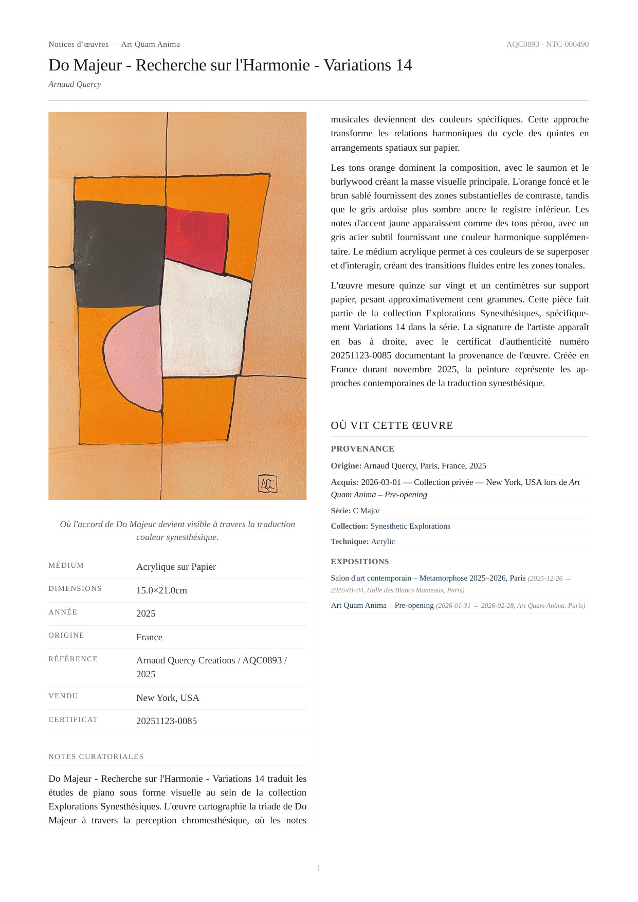 Do Majeur - Recherche sur l'Harmonie - Variations 14