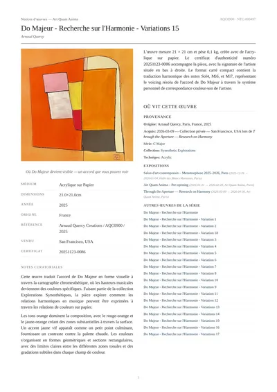 Do Majeur - Recherche sur l'Harmonie - Variations 15