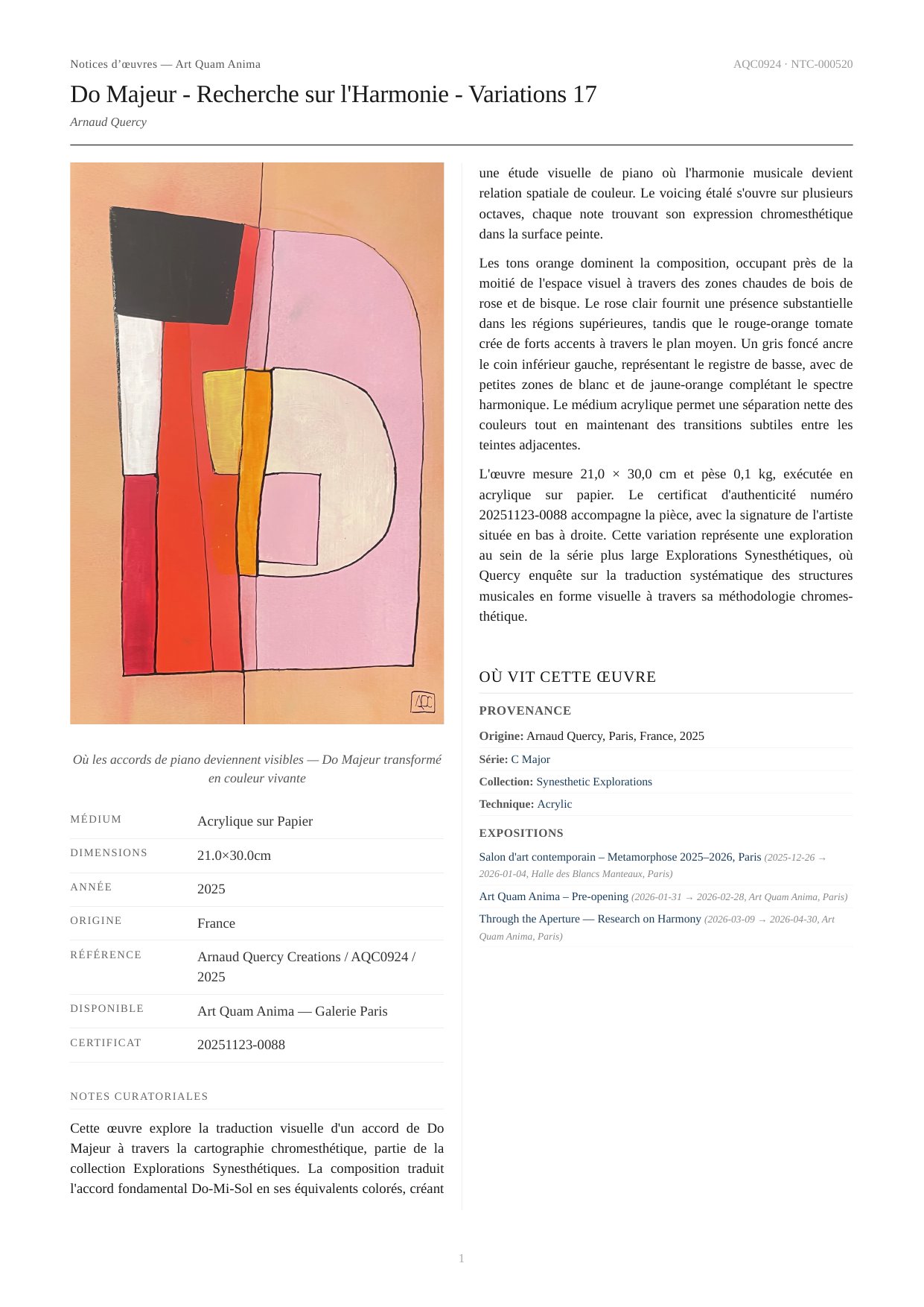 Do Majeur - Recherche sur l'Harmonie - Variations 17