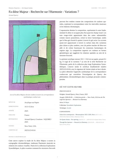 Fa dièse Majeur - Recherche sur l'Harmonie - Variations 7