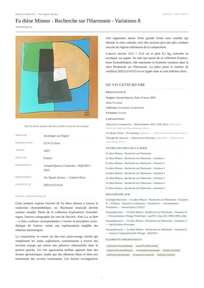 Fa dièse Mineur - Recherche sur l'Harmonie - Variations 8