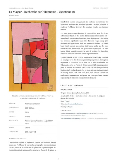 Fa Majeur - Recherche sur l'Harmonie - Variations 10