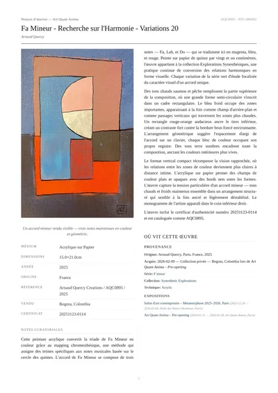 Fa Mineur - Recherche sur l'Harmonie - Variations 20