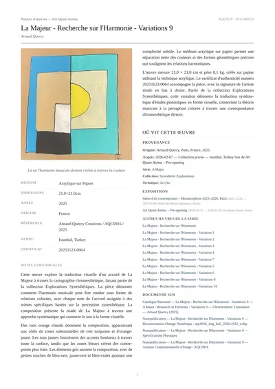 La Majeur - Recherche sur l'Harmonie - Variations 9