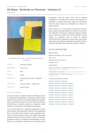 Mi Majeur - Recherche sur l'Harmonie - Variations 10