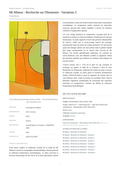 Mi Mineur - Recherche sur l'Harmonie - Variations 5