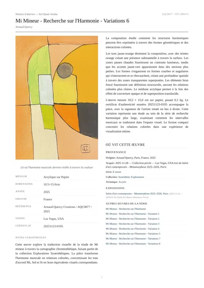 Mi Mineur - Recherche sur l'Harmonie - Variations 6