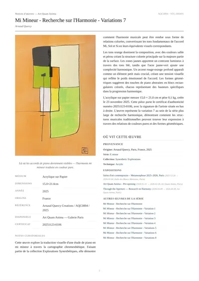 Mi Mineur - Recherche sur l'Harmonie - Variations 7