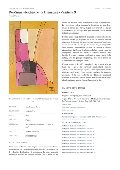 Ré Mineur - Recherche sur l'Harmonie - Variations 9