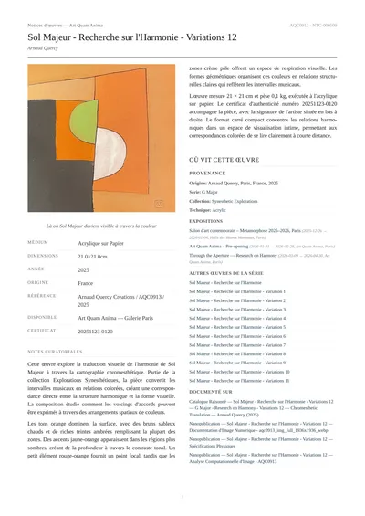 Sol Majeur - Recherche sur l'Harmonie - Variations 12