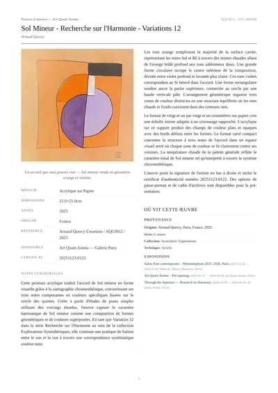Sol Mineur - Recherche sur l'Harmonie - Variations 12