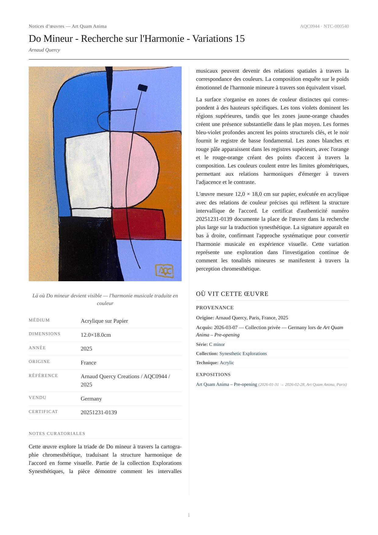 Do Mineur - Recherche sur l'Harmonie - Variations 15