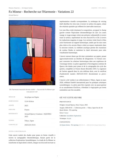 Fa Mineur - Recherche sur l'Harmonie - Variations 22