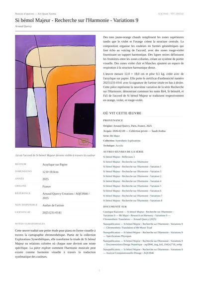 Si bémol Majeur - Recherche sur l'Harmonie - Variations 9