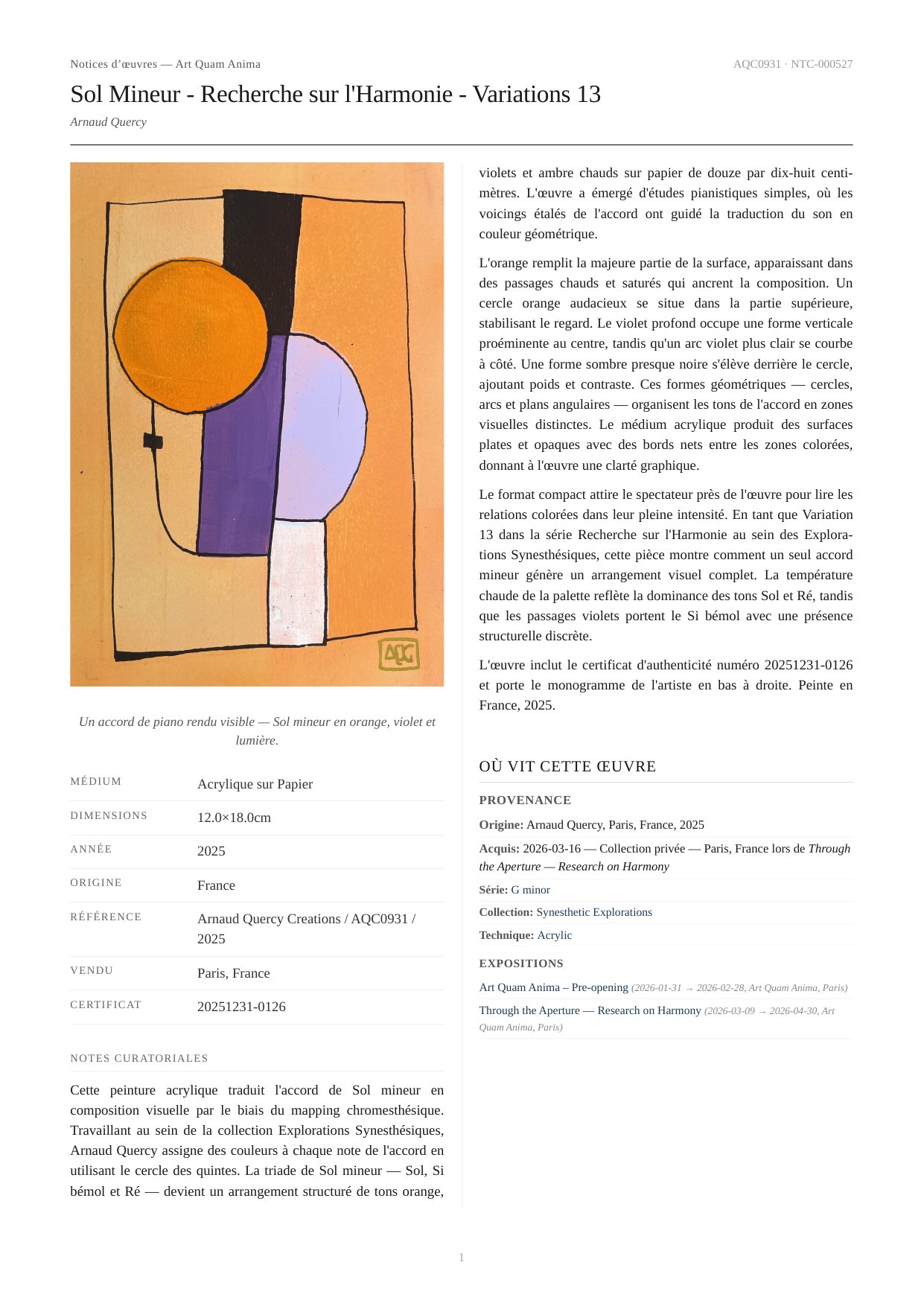 Sol Mineur - Recherche sur l'Harmonie - Variations 13